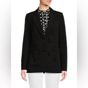 KARL LAGERFELD PARIS Hotfix Embellished Blazer black size 6
